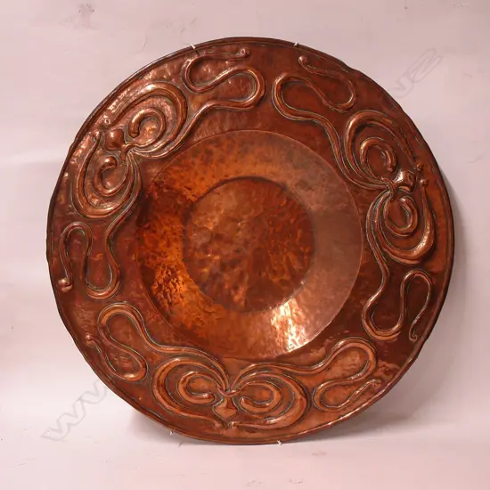 A Newlyn School Arts & Crafts copper plaque