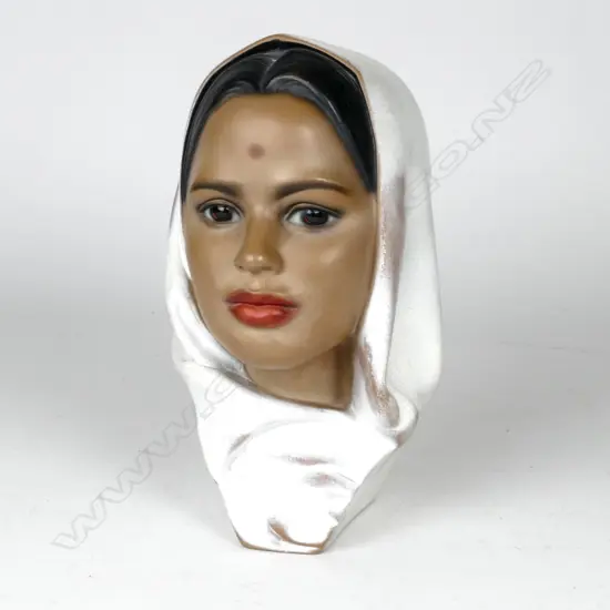 A retro Danish chalk ware bust by Edith Pedersen
