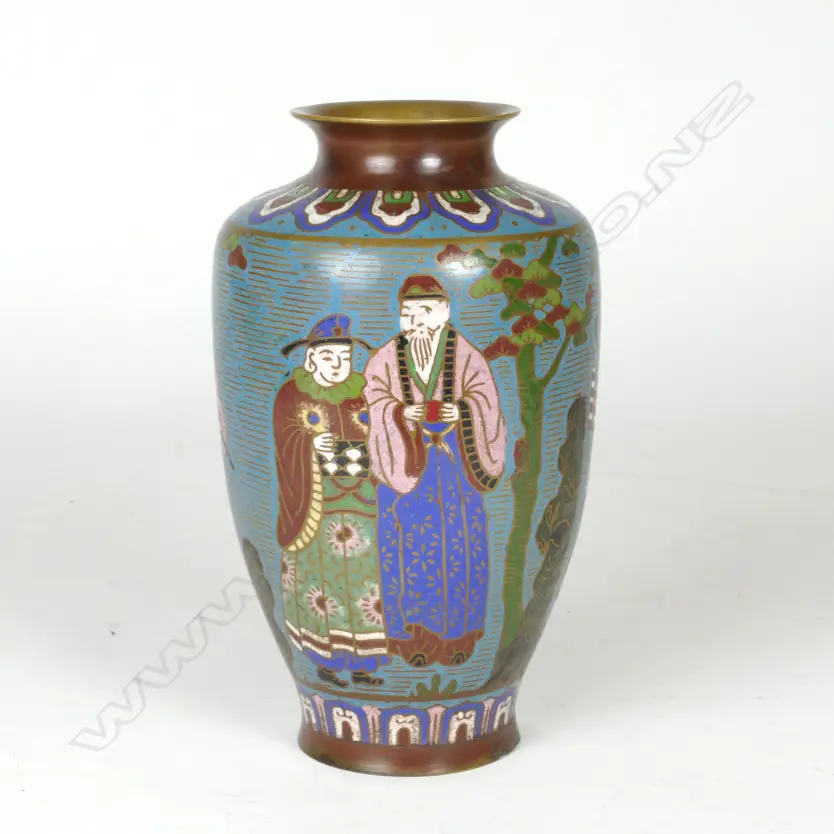 An old Chinese cloisonné ovoid vase Image 1++