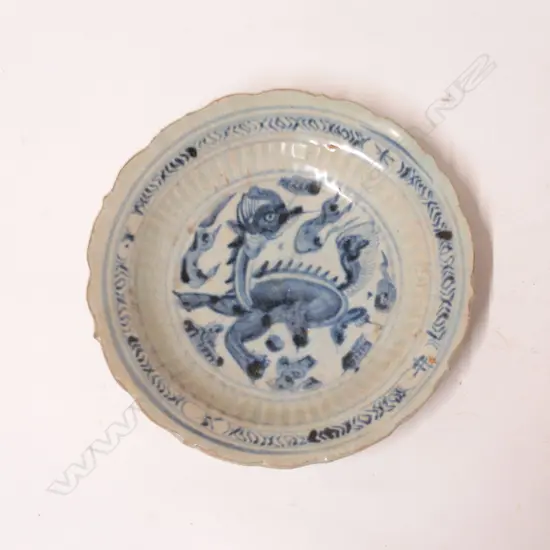 A Chinese Provincial Ming small blue and white dish