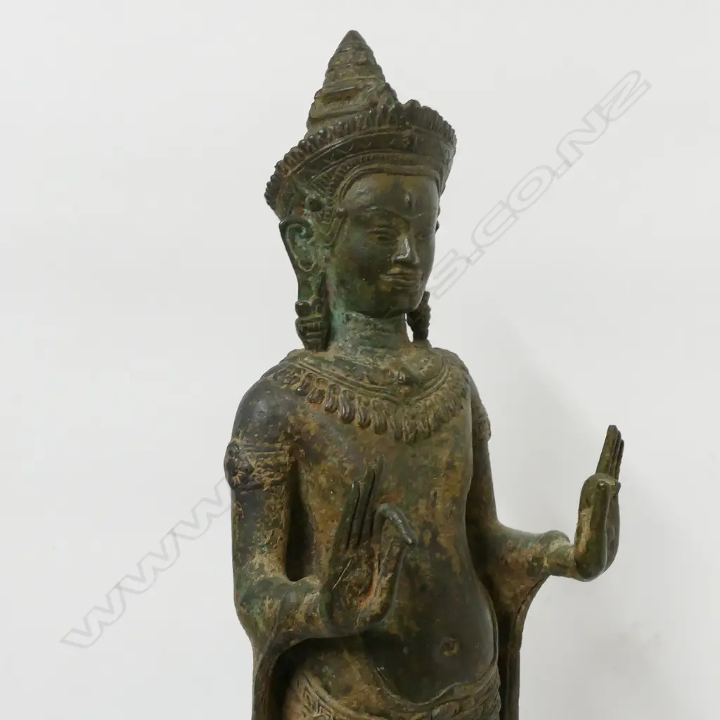 A fine old standing bronze of Buddha Image 1++