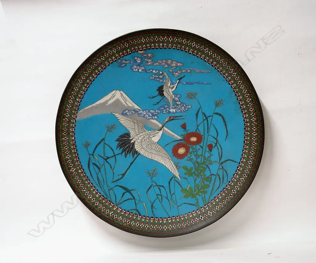 A large Japanese Meiji period cloisonné wall charger Image 1++
