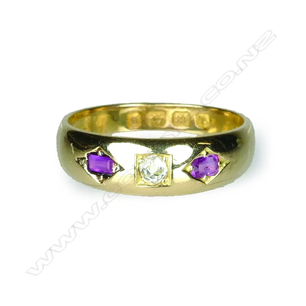 An 18ct. ruby and diamond gypsy ring Image 1++