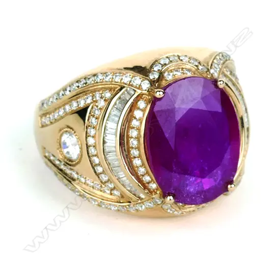 An 18ct. rose gold ruby dress ring