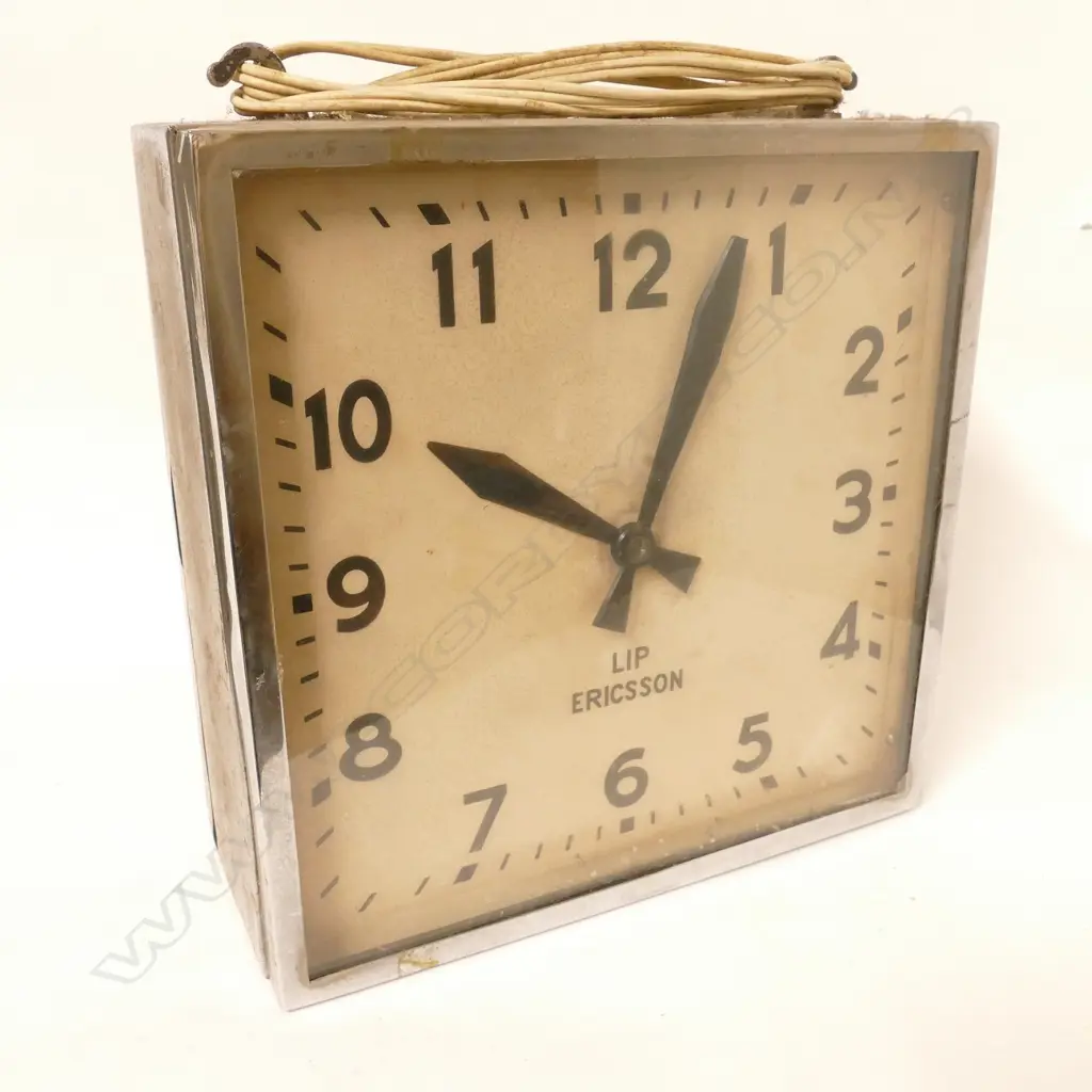 A Lip Ericsson chrome framed double sided station clock Image 1++