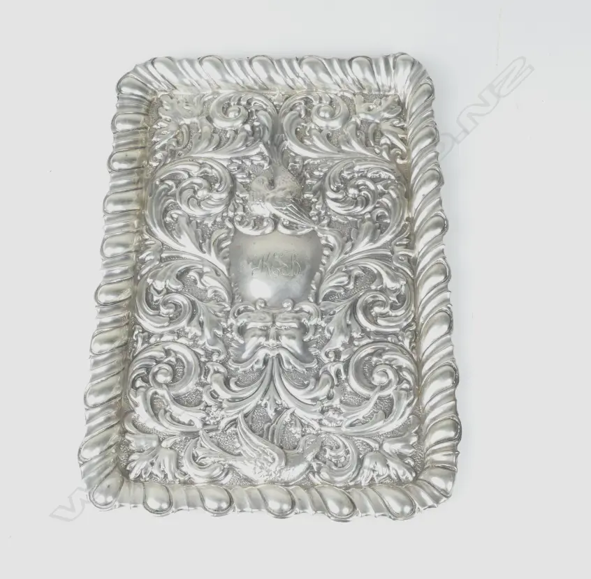 An Edwardian silver dressing table tray Image 1++