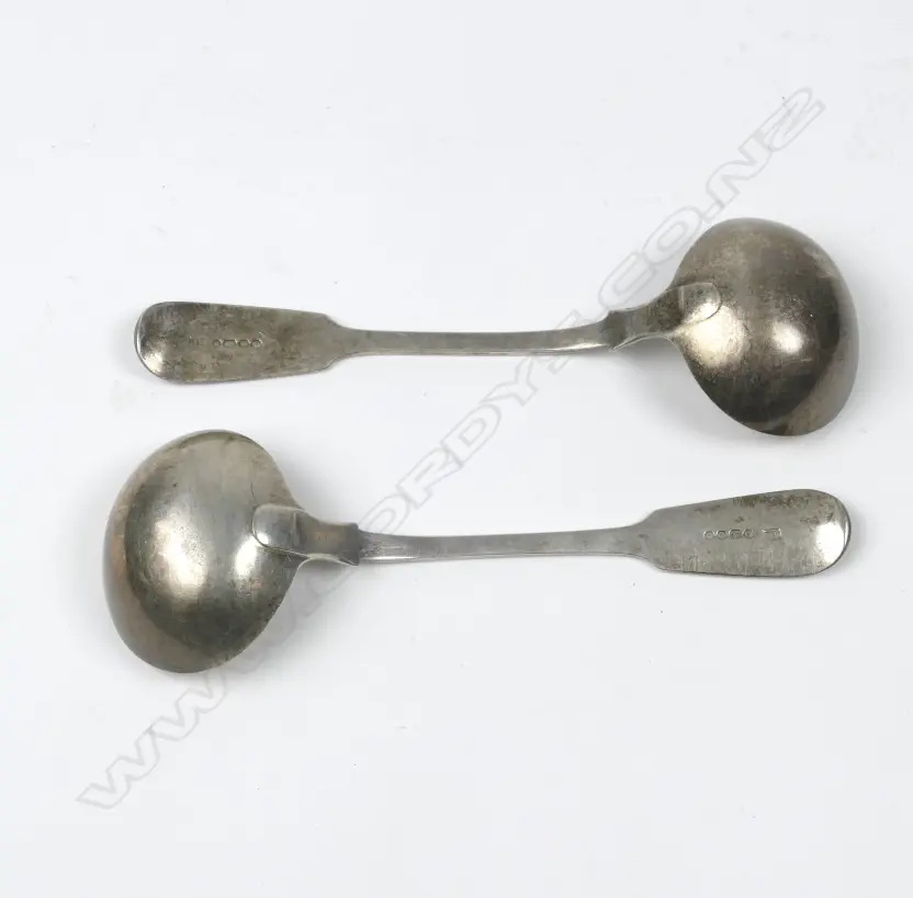 A pair of Victorian silver sauce ladles Image 1++