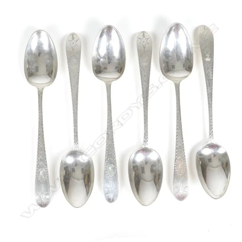 Six George III Irish silver teaspoons Image 1++
