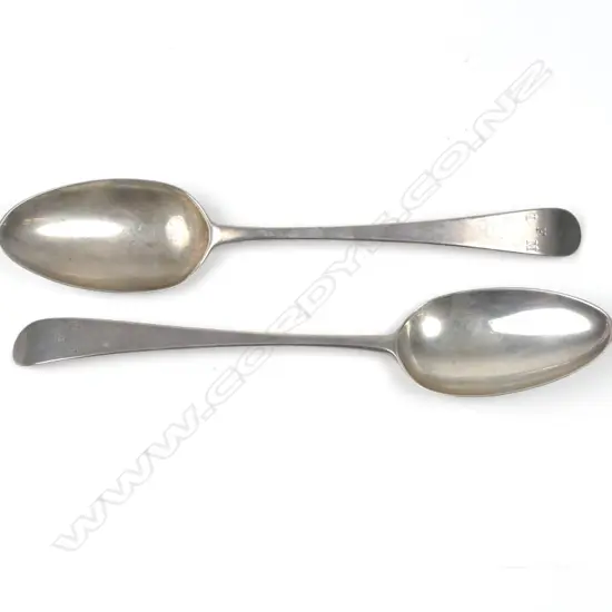A pair of George III silver spoons