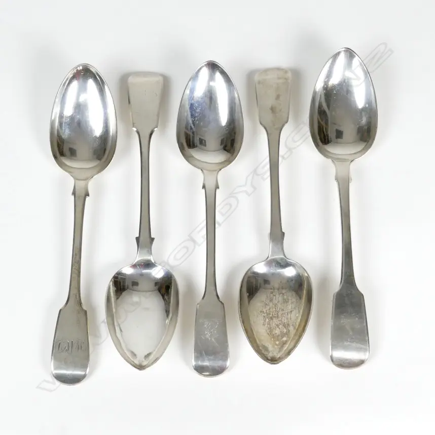 Five William IV silver tablespoons Image 1++