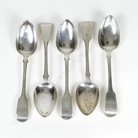 Five William IV silver tablespoons