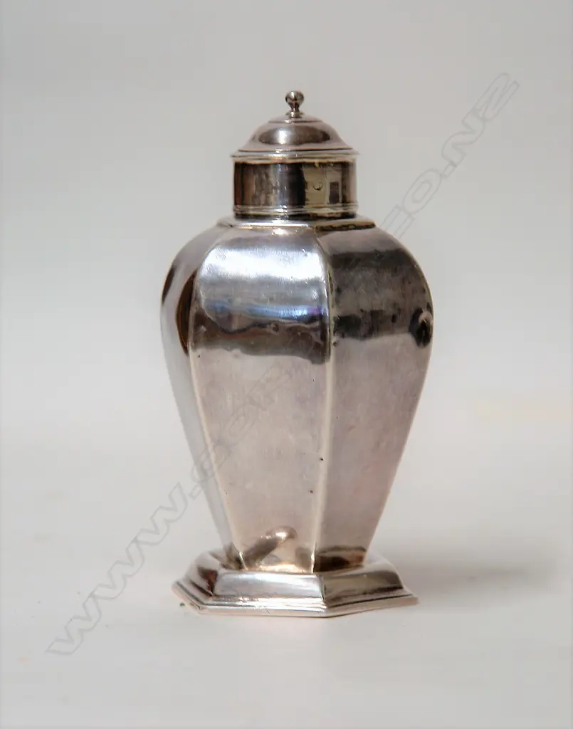 A rare Queen Anne Britannia standard silver tea caddy Image 1++
