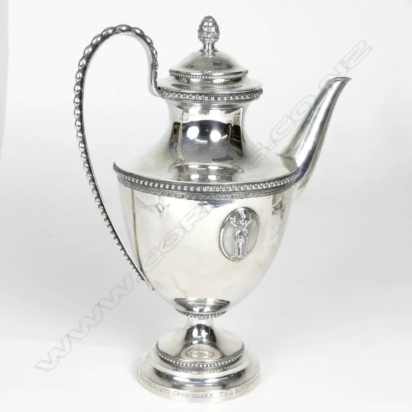 A late 18thC Swedish silver coffee pot Image 1++