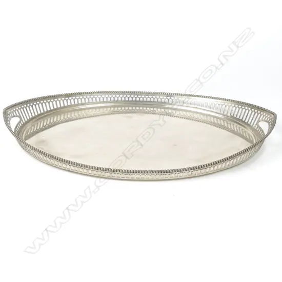 A Dutch silver gallery tray