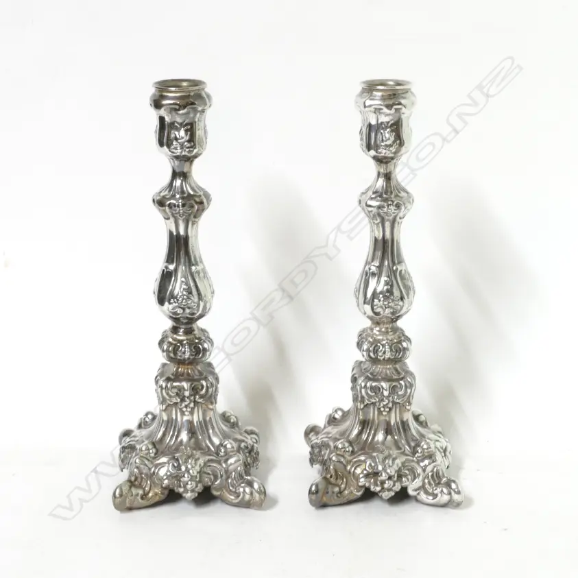 A pair of Continental .925 silver candlesticks Image 1++