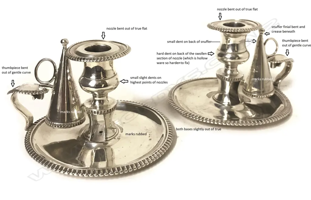 A pair of George III Irish silver chambersticks Image 1++