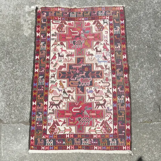 A Caucasian pictorial rug