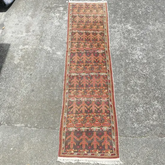 An Iranian hand knotted runner