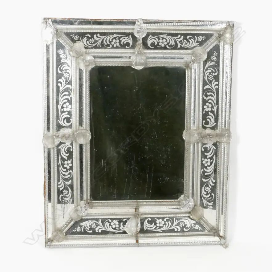 An old decorative Venetian mirror of oblong shape Image 1++