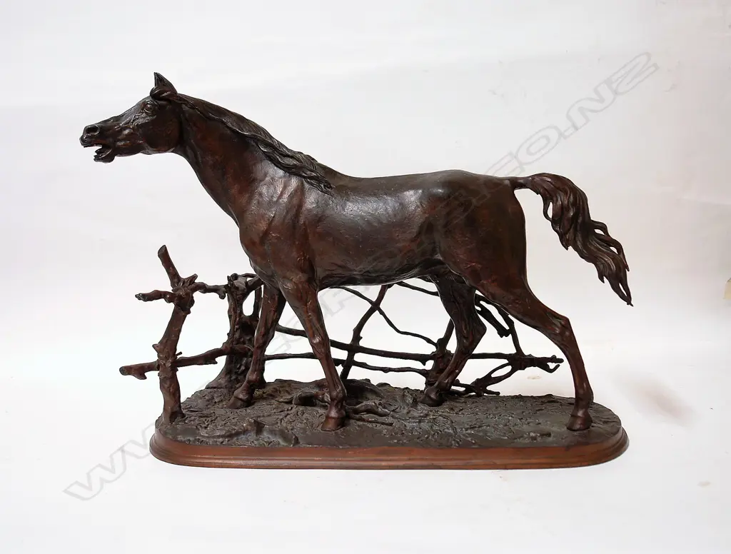 After Pierre-Jules Mêne (1810-1879) bronze spelter sculpture 'Djinn Etalon Arabe' Image 1++