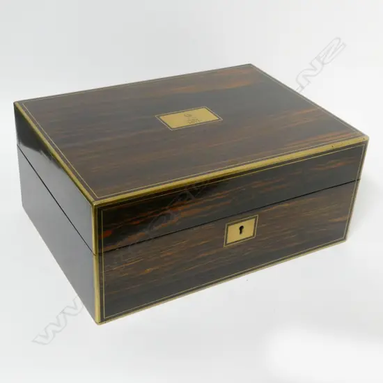 A 19thC Macassar ebony dressing case by J. Bradshaw & Sons Liverpool