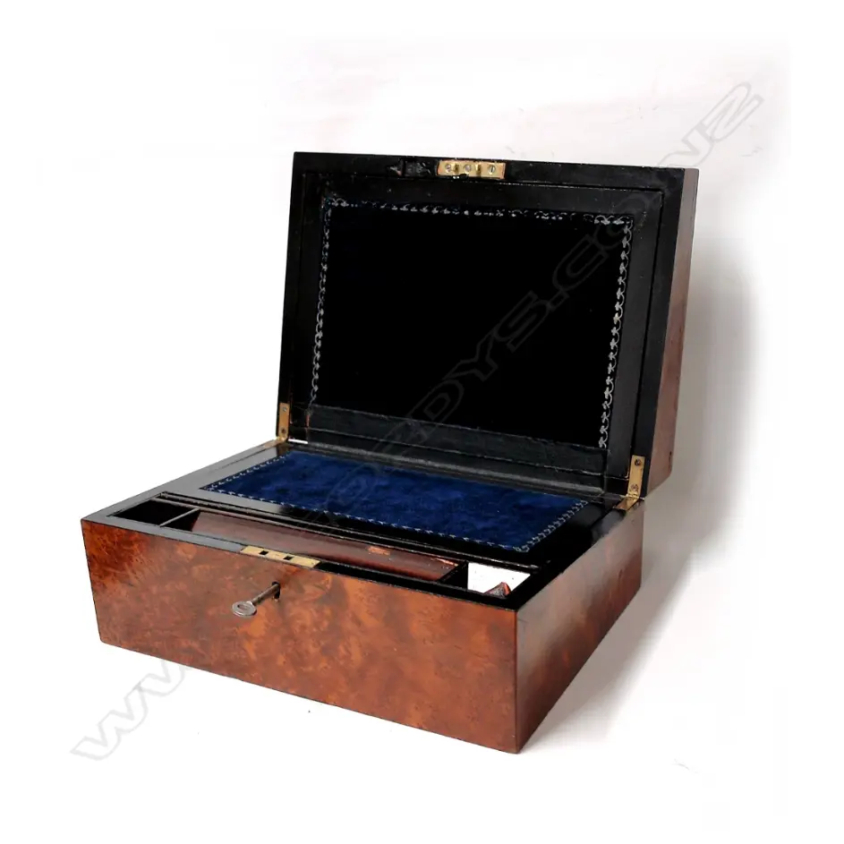 A Victorian birds-eye maple writing slope Image 1++