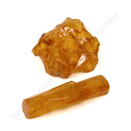 Two impressive polished kauri gum pieces