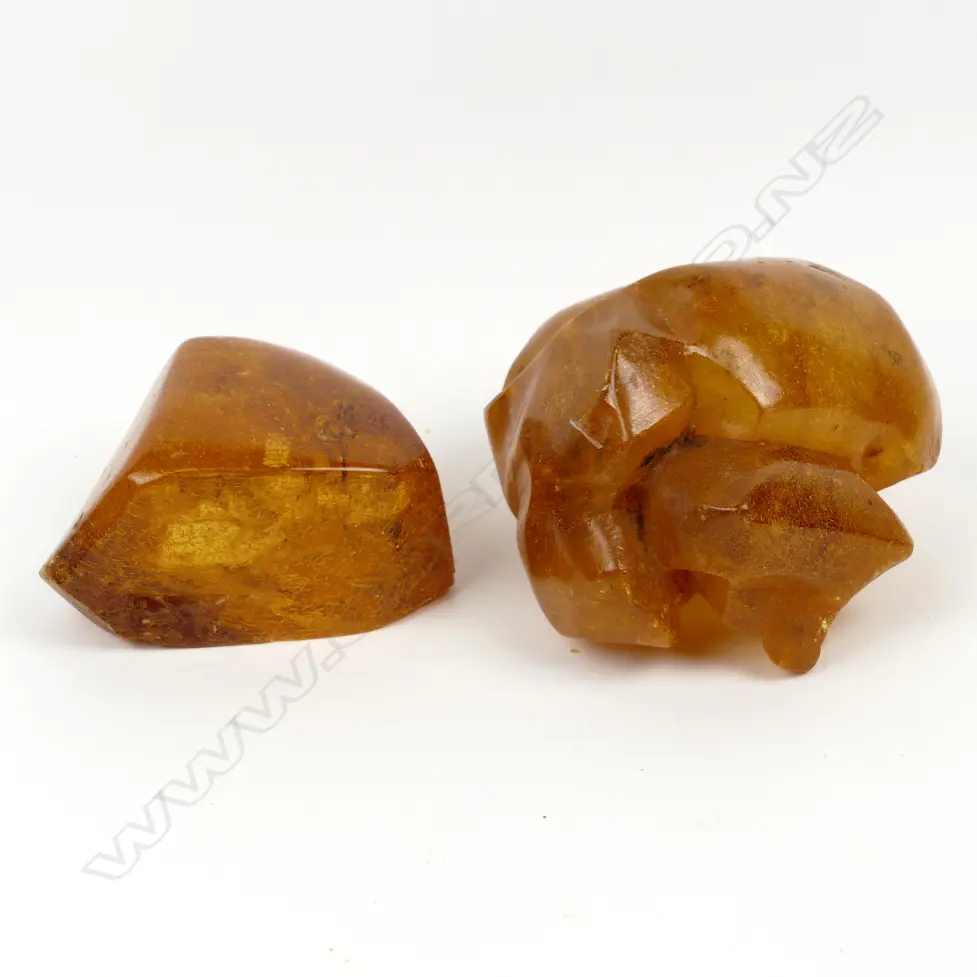 Two polished kauri gum pieces Image 1++