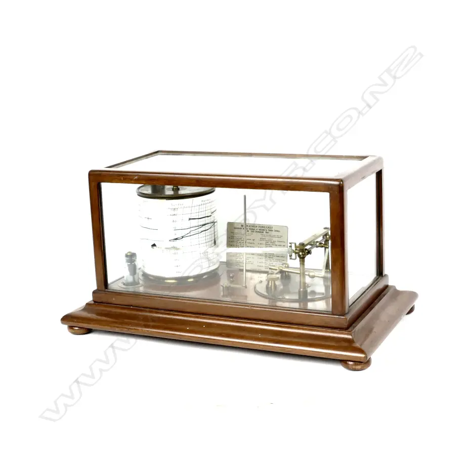 An early 20thC mahogany and glazed cased barograph Image 1++