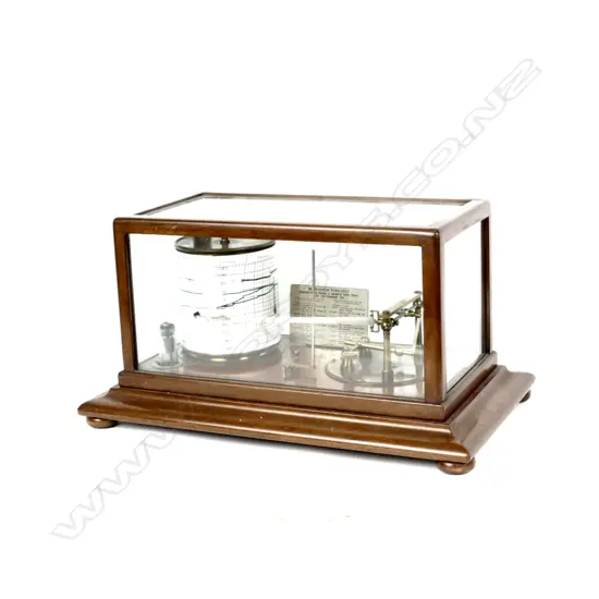 An early 20thC mahogany and glazed cased barograph
