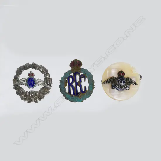 Three Royal Flying Corps 'Sweetheart' badges