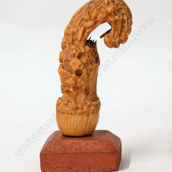 A late 19thC Indonesian carved ivory kris handle