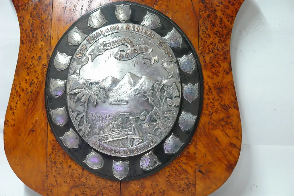A rare and historic early 20thC New Zealand Army Medical Corps Challenge shield Image 1++
