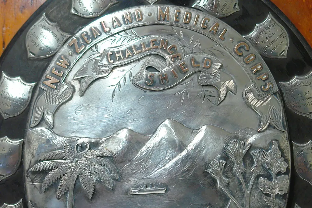 A rare and historic early 20thC New Zealand Army Medical Corps Challenge shield Image 1++