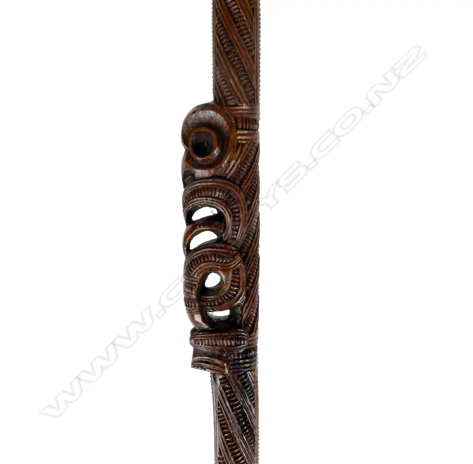 A late 19thC Maori carved tokotoko (orator's stick) attributed to Tene Waitere (1854-1931) Image 1++