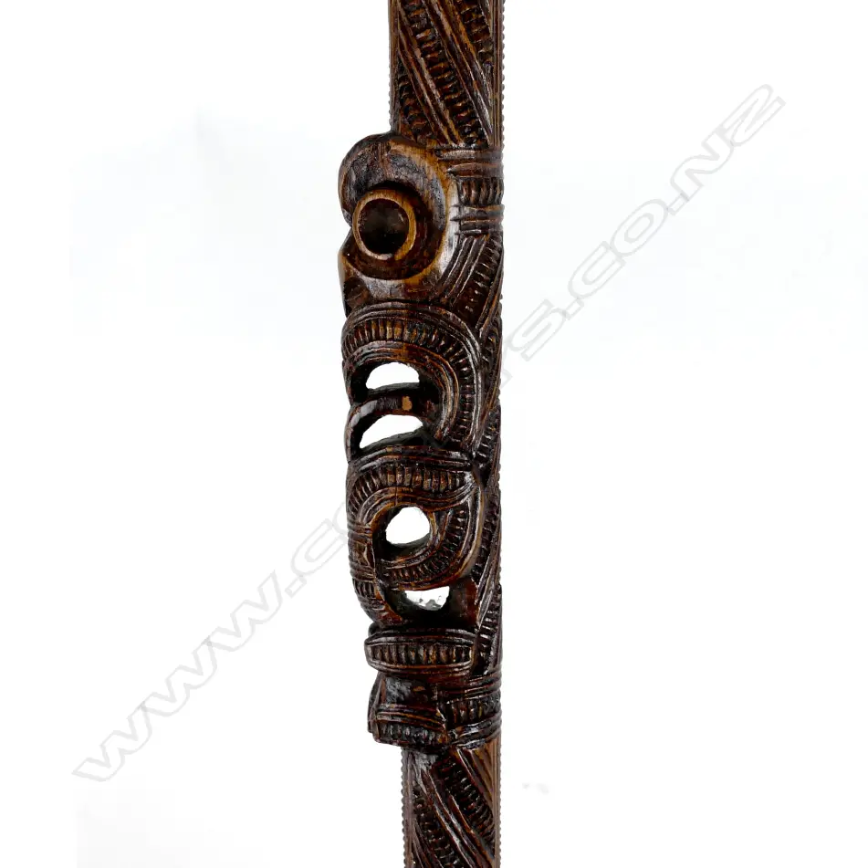 A late 19thC Maori carved tokotoko (orator's stick) attributed to Tene Waitere (1854-1931) Image 1++