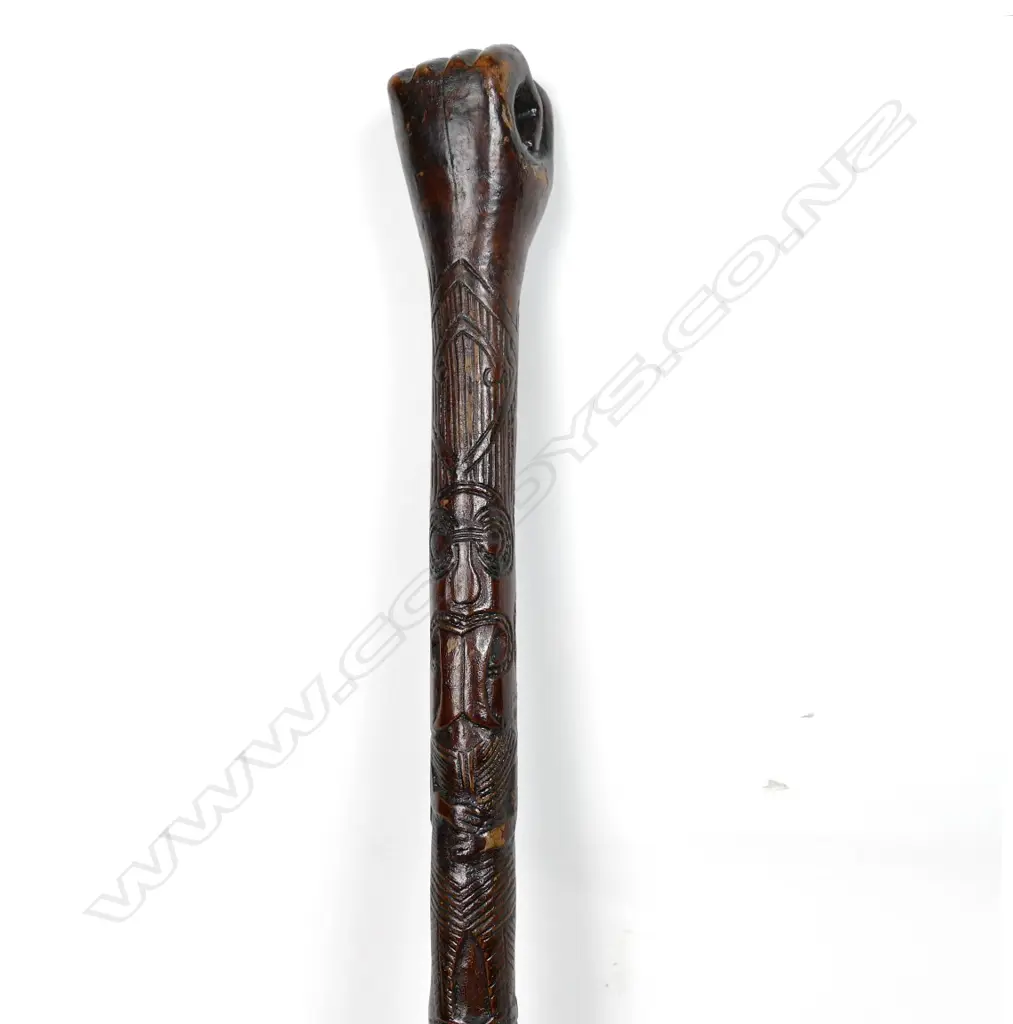 A Maori carved walking stick Image 1++