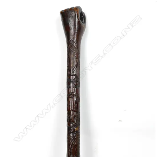 A Maori carved walking stick