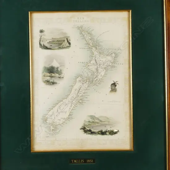 John Tallis steel engraved map of New Zealand
