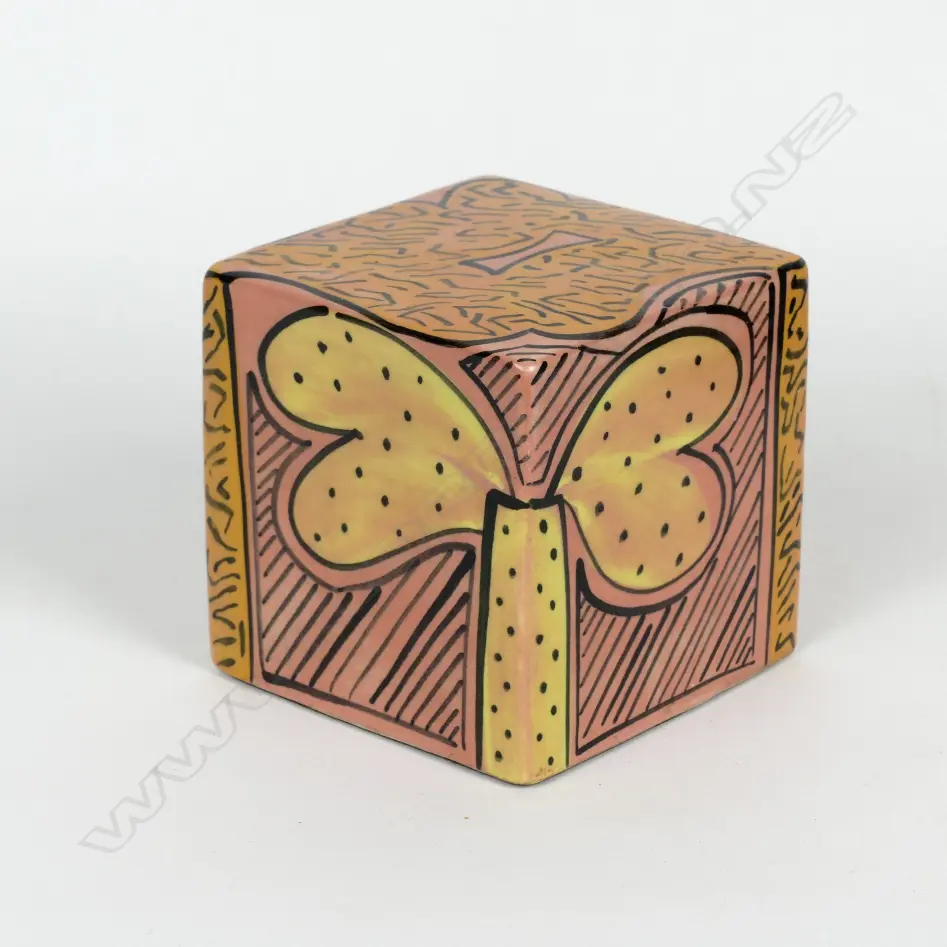 A Warren Tippett polychrome decorated cube Image 1++