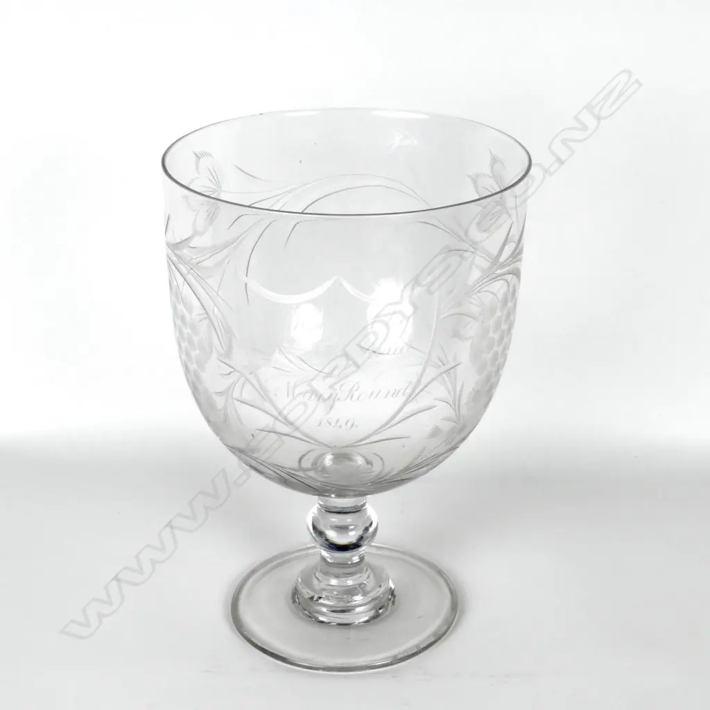 A large outstanding early Victorian period glass rummer Image 1++