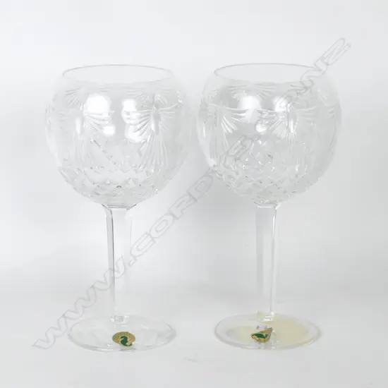 A pair of large Waterford crystal goblets