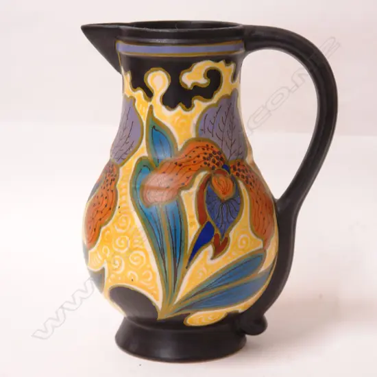 A Gouda iris patterned baluster jug