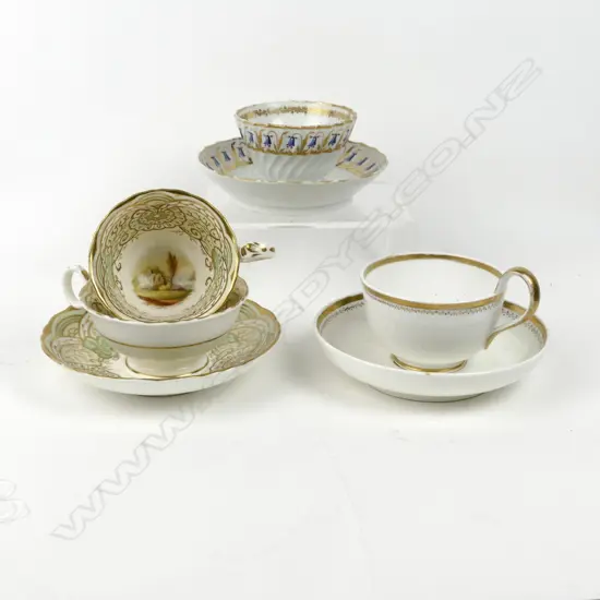 Three late 18th/early 19thC English china cups and saucers
