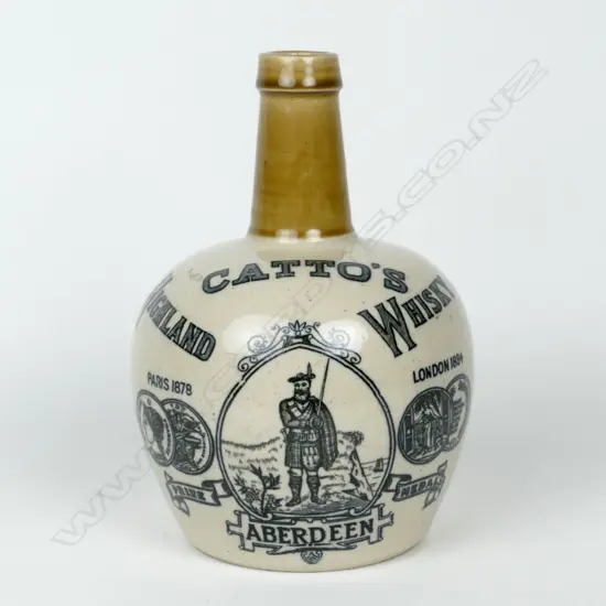 A Catto's Highland Whisky stoneware bottle