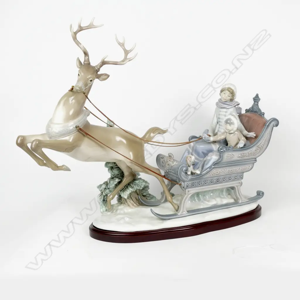 A large impressive Lladro 'Winter Wonderland' porcelain figure group Image 1++