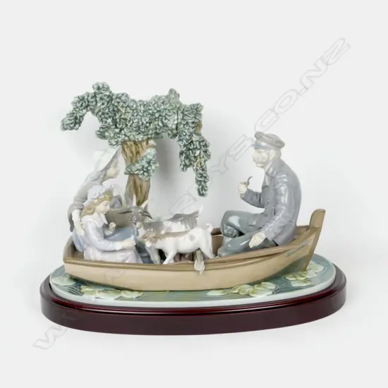 A large rare Lladro 'El Arca' boat porcelain figure group