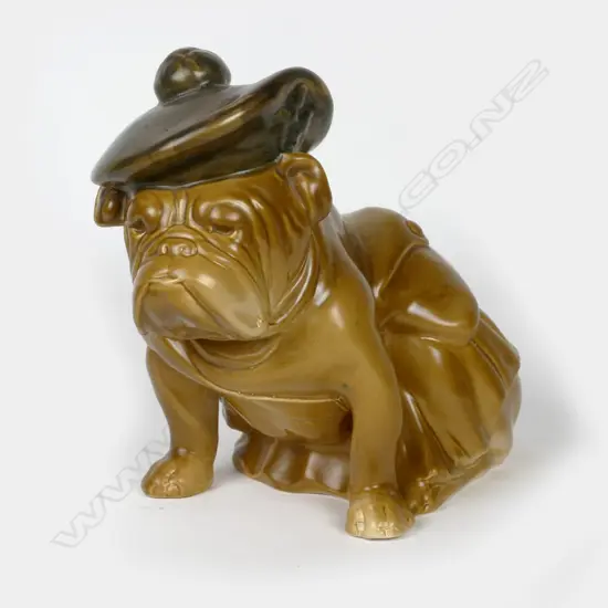 A Royal Doulton WWI bulldog in khaki tone