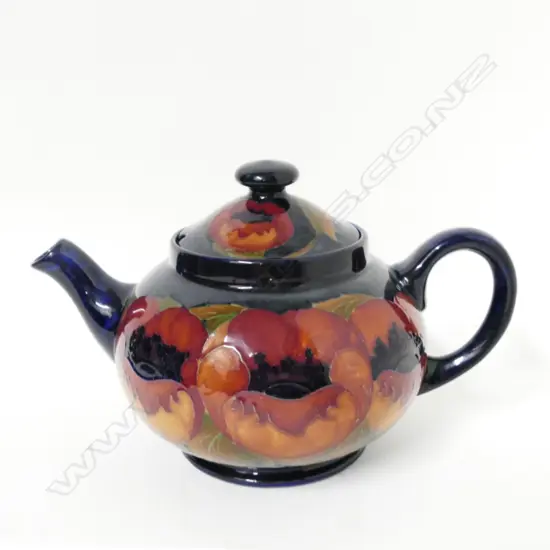 A rare William Moorcroft 'Poppy' teapot