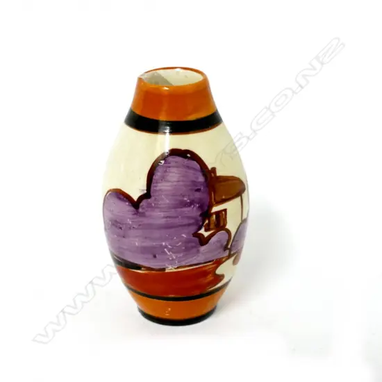 A small Clarice Cliff traveller's sample vase